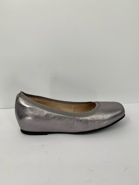 ABEO Cadence ballet flat dark silver metallic leather comfort footbed women 10